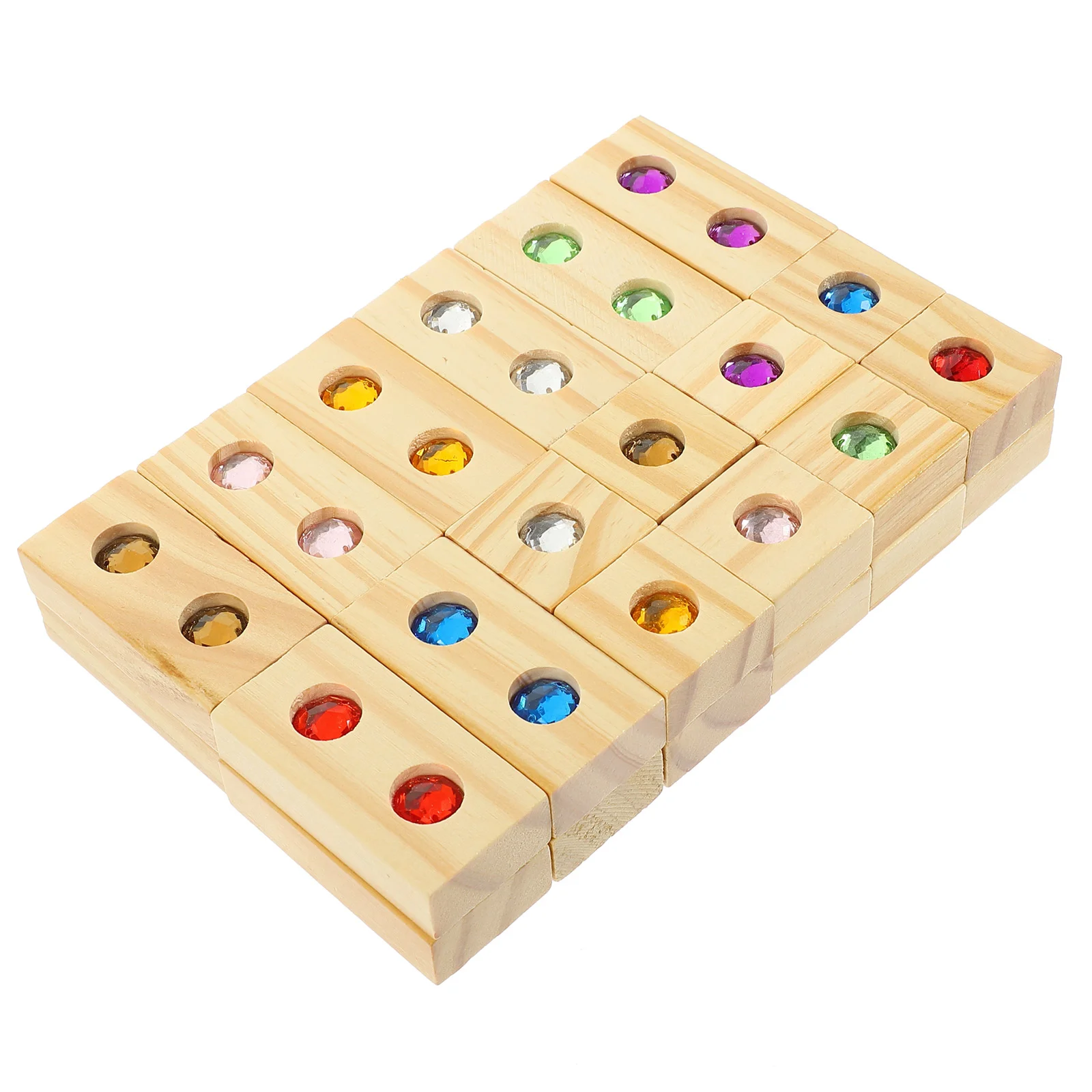 

Children's Toys Wooden Rainbow Blocks Stacking Kids Puzzle 6X3X15CM Cube Stacked Early Education Game