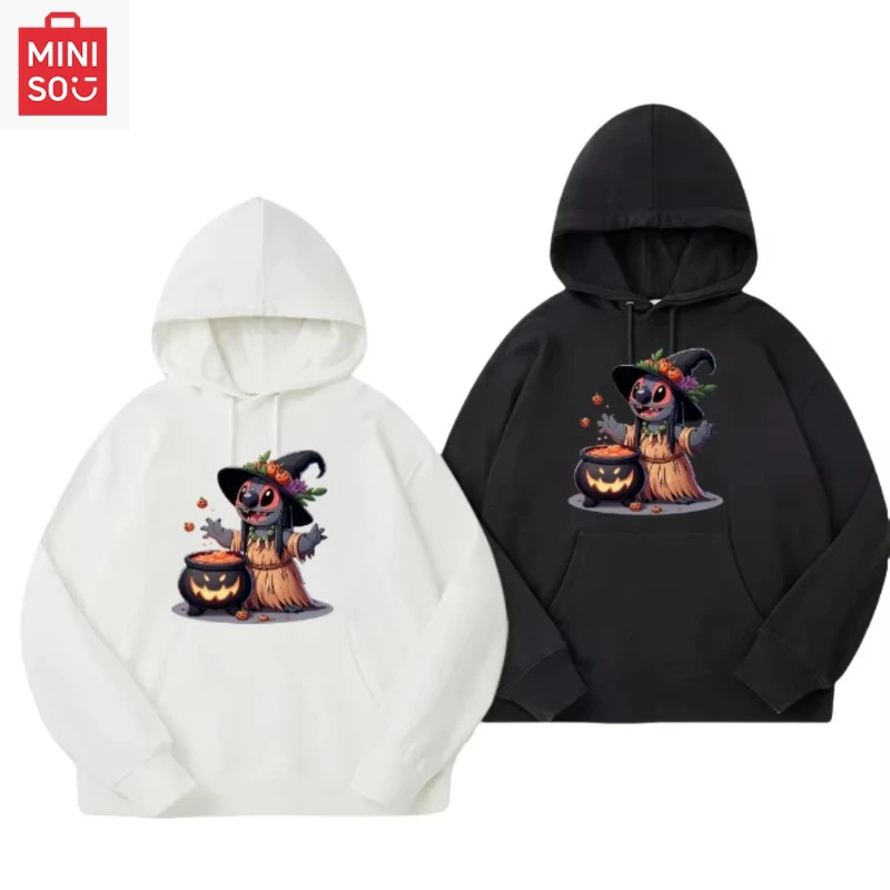 

Disney Stitch Halloween Limited Print Sweater Autumn and Winter New Men's and Women's Hooded Sweater Long-sleeved Pullover