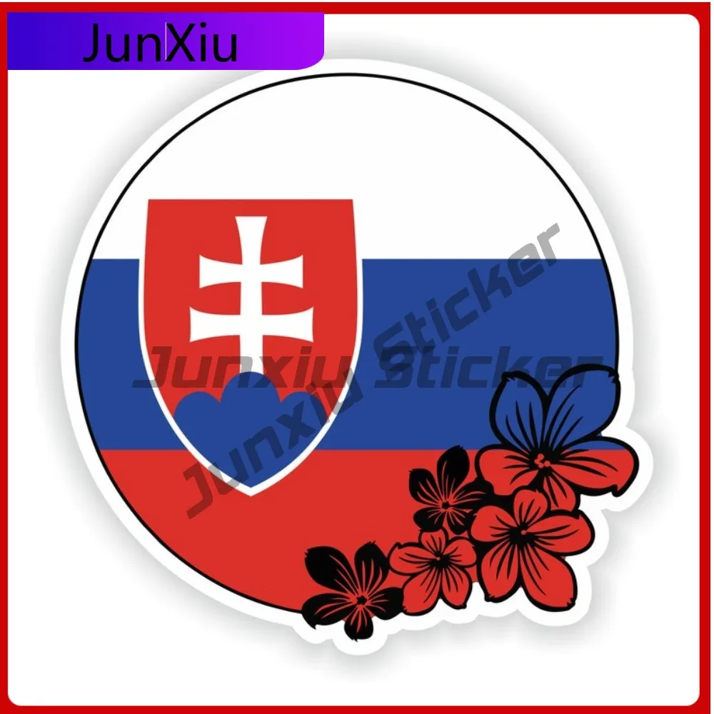 

Slovakia Sticker Round Flag Funny Cute Laptop Helmet Anti UV Car Modification Vinyl Decal For Car Truck SUV Window Bumper Laptop