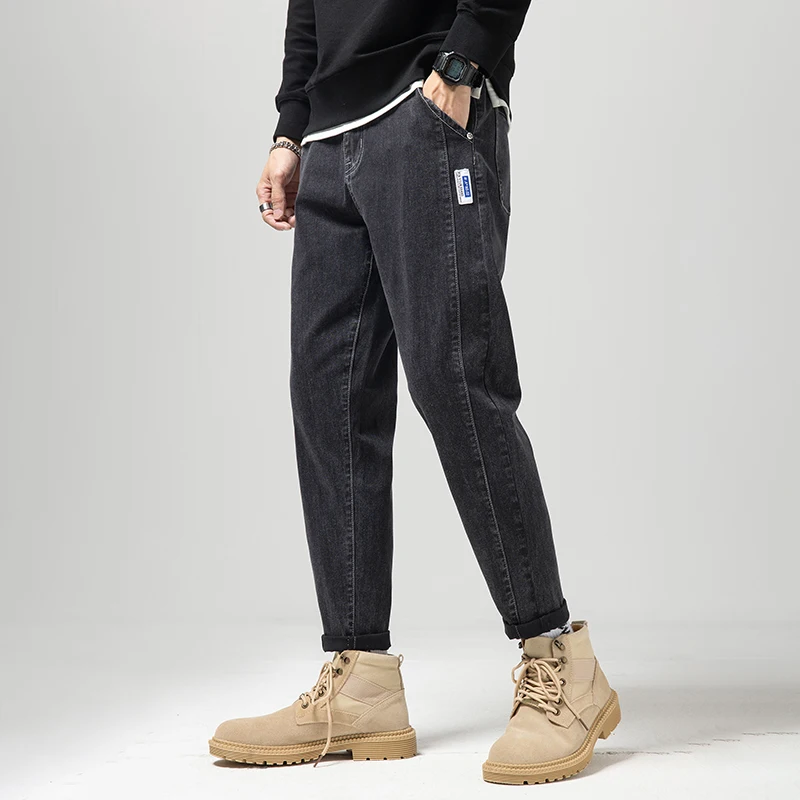 Men's Harem Jeans Slim Fit Classic Blue Denim Trousers Cotton Demin Harem Pants Fashion Streetwear Joggers