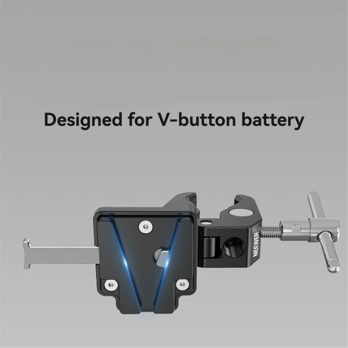 Placa de batería de montaje en V mini con abrazadera de cangrejo y bloqueo de liberación rápida, varillas de 15 mm - para baterías de montaje en V