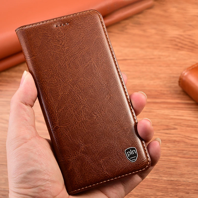 Luxury Cowhide Genuine Leather Case Cover For XiaoMi Redmi 10 Prime 10 10A 10C 10X 11 Pro Power 5G A1 S2 Y2 Y3 Wallet Flip Cover