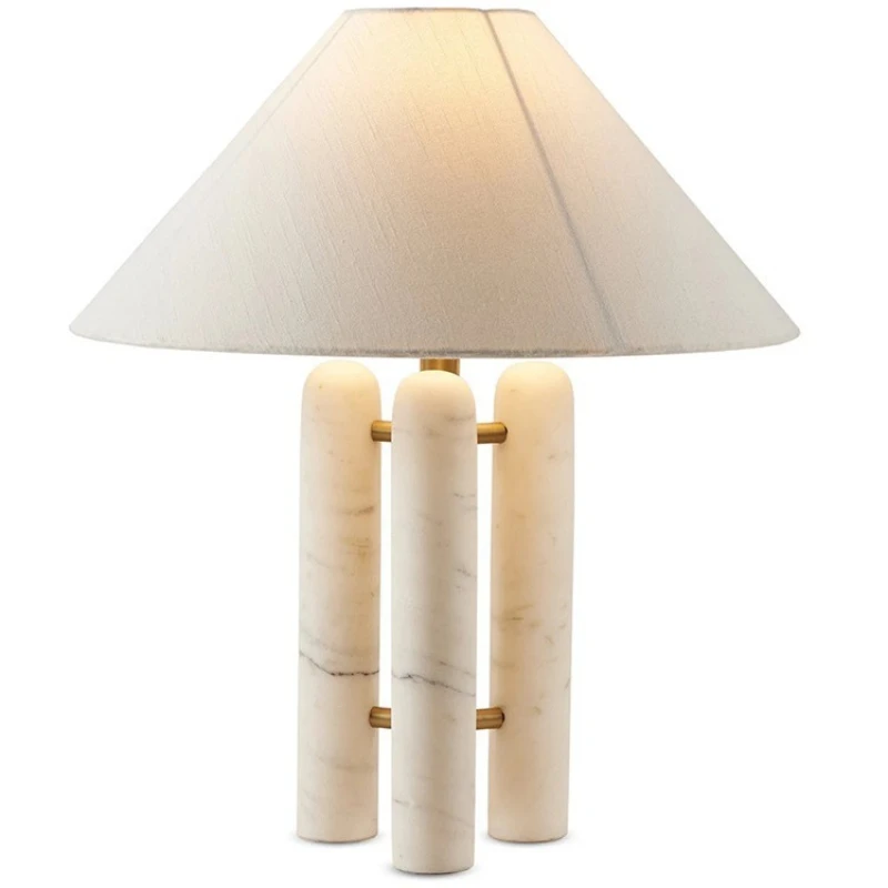 

Modern simple marble cylindrical combination table lamp medieval homestay simple bar designer lamp hat bedside lamp