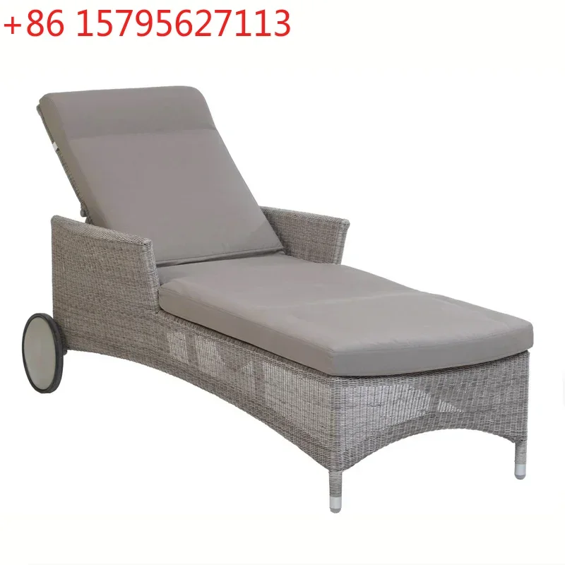 

Swimming Pool Beach Chair Outdoor Balcony Folding Hotel Courtyard Waterproof Chaise Lounges Design Wicker Chair Furniture
