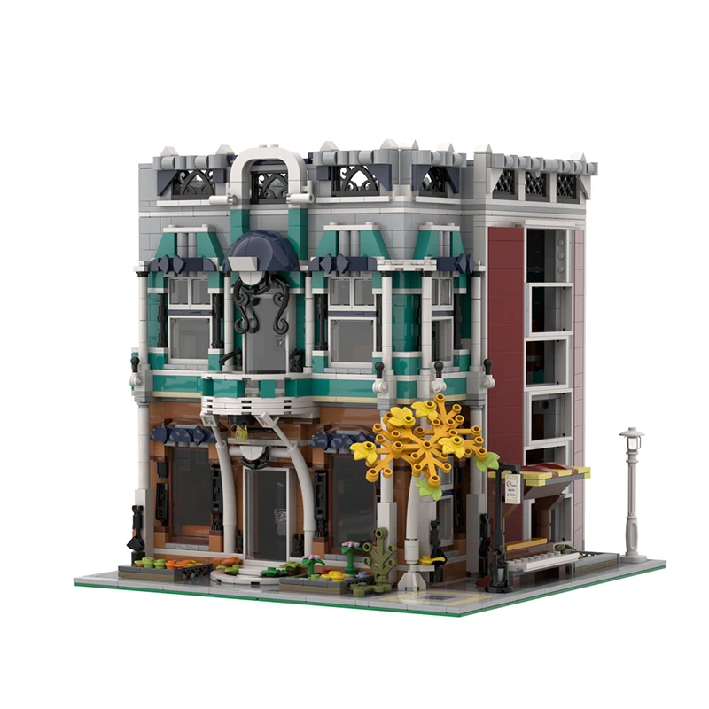 2287 Uds Libra Cafe 10270 librería Modular alternativa MOC acogedor casa de café educación edificio diy bloques juguetes de cumpleaños regalo