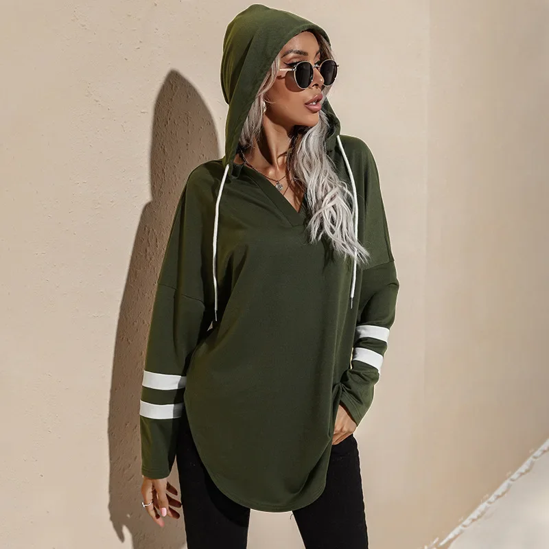 

Women's Hooded Sweater Women's Fall 2023 New Thin Section Pure Color Drawstring Street Style Fashion Trend Loose Casual Top