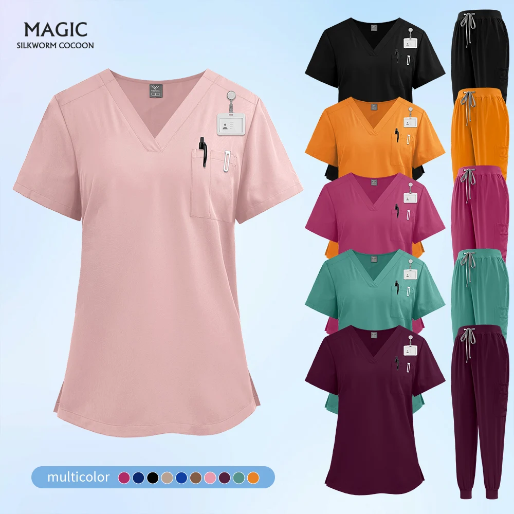 

Slim Fit аксессуары для медсестер, медицинские скрабы, униформа, женские больничные скрабы, наборы, хирургические костюмы для стоматологической клиники, спецодежда для салонов красоты