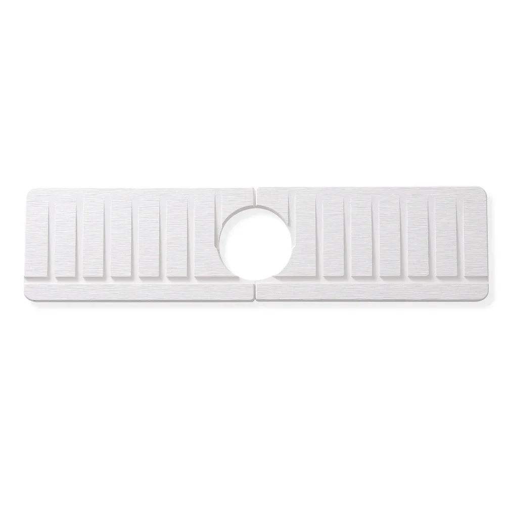 Fast absorbing slanted edge drying pad made from natural diatomaceous earth for keeping countertops dry and clean