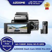 AZDOME 4K Dash Cam M550 Pro 2CH Front and Rear Dash Camera GPS 5GHz WiFi 3.18'' IPS Screen WDR Night Vision 24H Parking Monitor