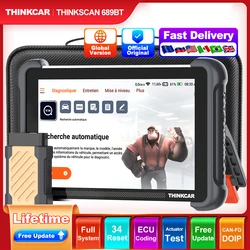 Global Version THINKSCAN 689BT Lifetime Free Auto OBD2 Scanner CANFD DOIP Full System Actuator Test 34 Reset Car Diagnostic Tool
