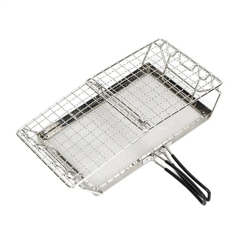 

Folding Stainless Steel Grill Portable Multi-purpose Baking Pot for Rice Cake Bread Household Picnic Use
