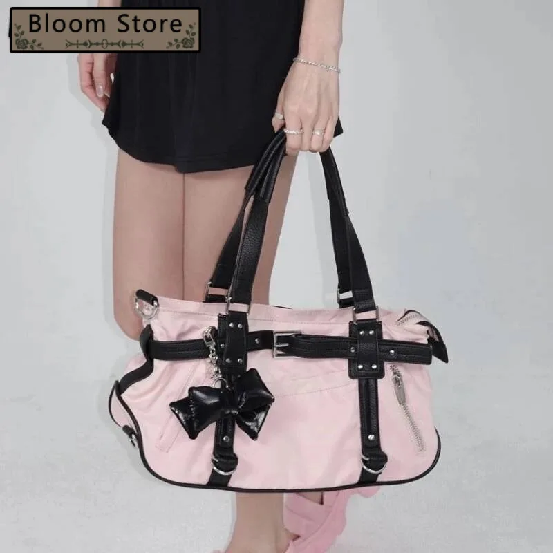

Design Women Patchwork Underarm Bag Korean New Office Lady Fashion Chic Shoulder Handbags Y2k Ins Casual Travel Tote Bags