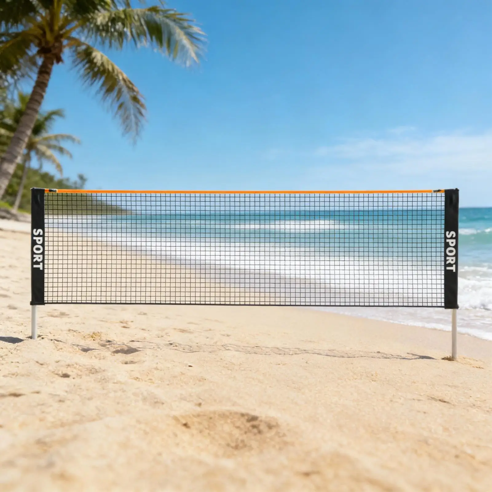 Foldable Height Adjustable Tennis Volleyball Net Weatherproof Multi-Sport Net for Backyard Court Training & Playground Sports