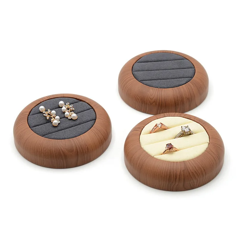

Ring Organizer Tray Velvet Lined Counter Ring Holder Jewelry Display Stand Stylish Microfiber Ring Display For Counter Showcase