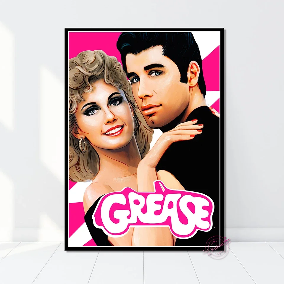 Grease Movie Poster 1978 Vintage Canvas Art Bar Posters Wall Sticker Home Decor Gift