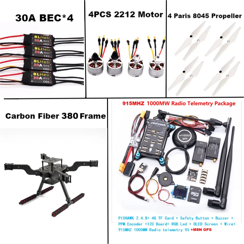 RctoSky PIXHAWK 2.4.8 M8N เปิดสมาร์ท Drone FLY 380 MMpix quadrotor upturned Rack