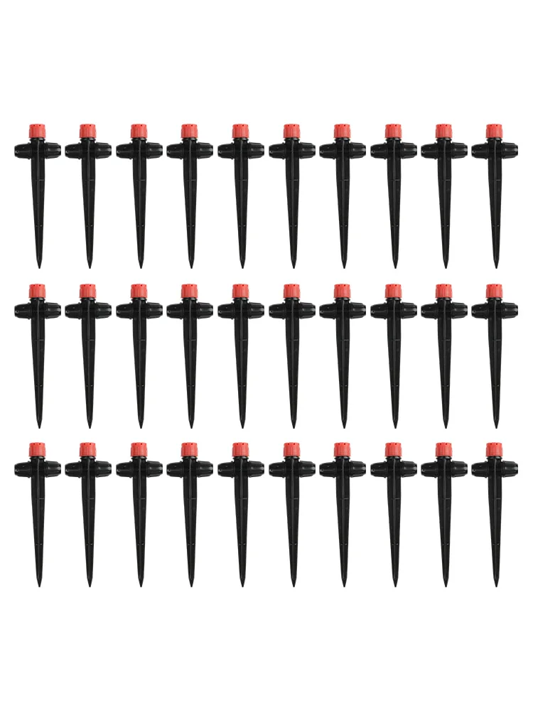 Drip Irrigation Emitters with Stake 30 Pieces of 360 Degree Adjustable Sprayers for Easy Garden Watering Solutions