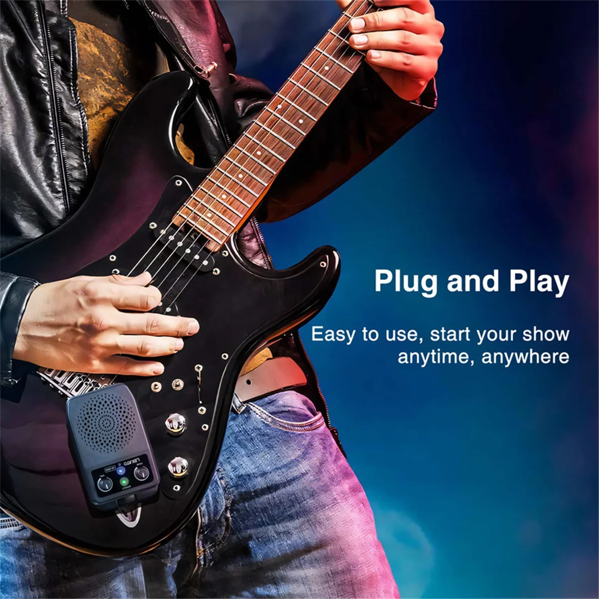 

HDJQ Mini Electric Guitar Amp 5W Portable Guitar Amp Bluetooth Built-in 4 Effects Rechargeable Small Guitar Amp for Practice