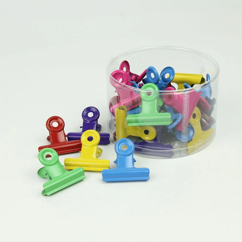 24pcs Metal Clips Bill Holder Storege Clips Lacquered Metal Clips Colorful Metal Clips Mixed Color 22mm