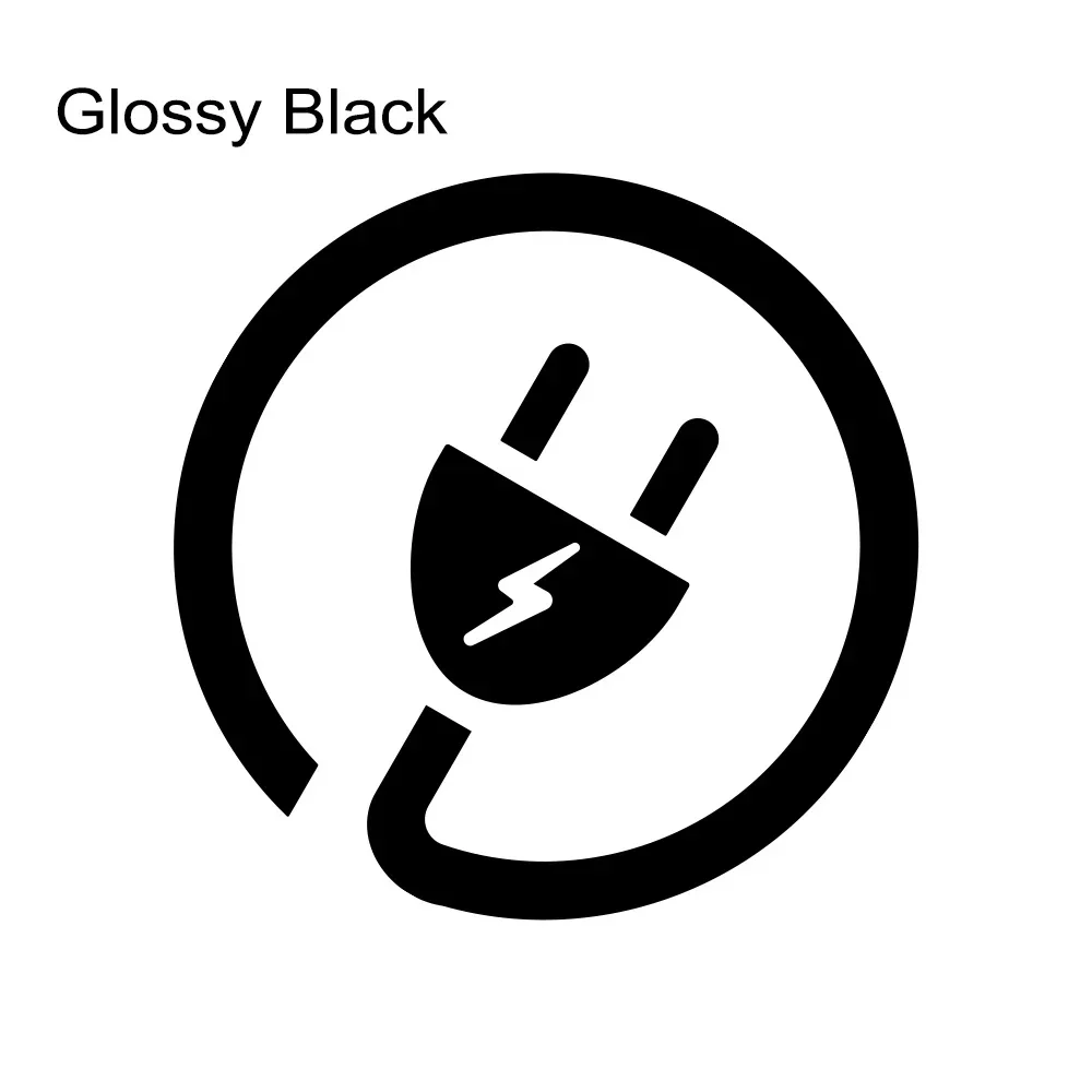 1Pc EV Charging Plug Car Fuel Tank Sticker, Electric Vehicle Socket Graphic Decal Waterproof Auto Exterior Decor Accessories
