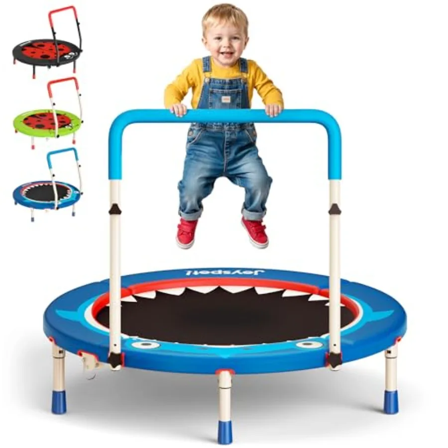 

3FT Foldable Toddler Trampoline for Ages 3-6 36 Inch ASTM Certified Mini Trampoline with Adjustable Handle 100 lbs Capacity Qui