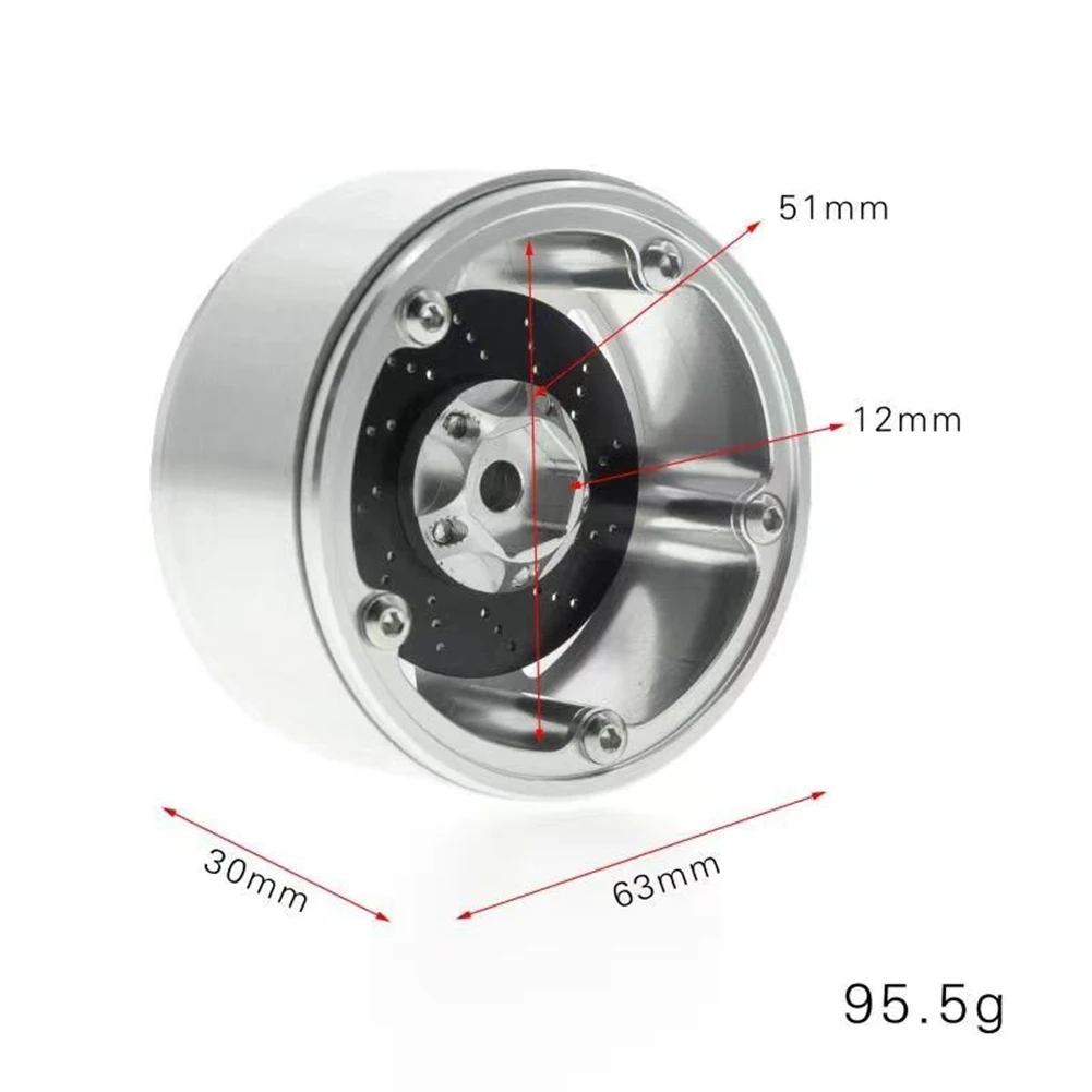 

2.2 Metal Beadlock Wheel Hub Wheel Rim with Brake Dsic for 1/10 RC Crawler Car Axial SCX10 Wraith RR10 YETI Traxxas TRX4