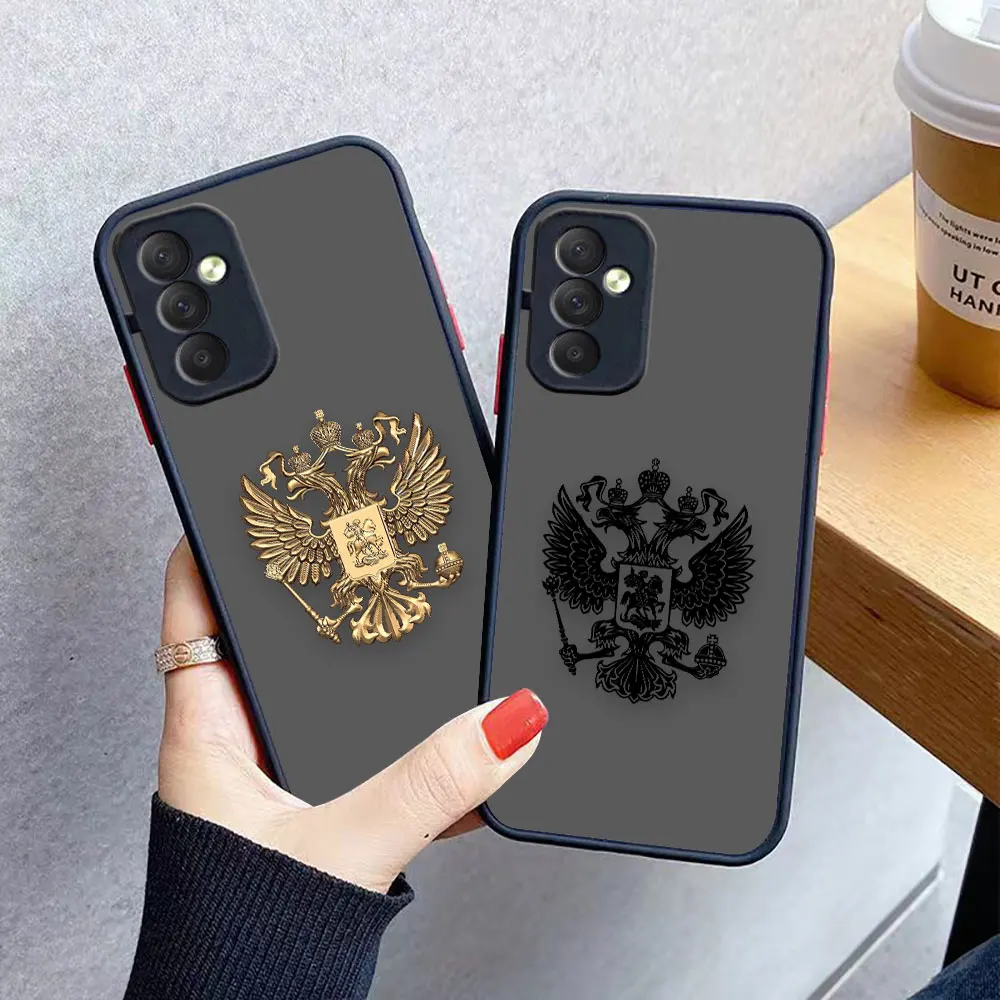 Two-headed Birds Russian Flags Emblem Matte Case for Samsung Galaxy M62 M53 M52 M51 M33 M31 M30S M23 M20 5G J8 J7 J6 J5 J4 Case