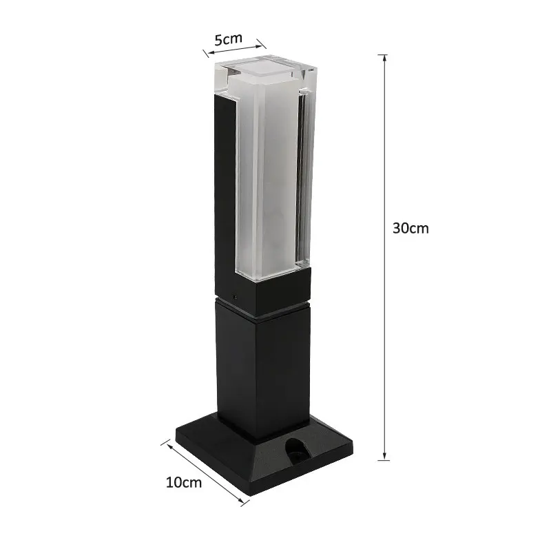 Acrylic Lawn Light Landscape Lamp Outdoor Waterproof Ip65 Square Aluminum Profile Floor Lamp Garden Courtyard Decorative Lamp