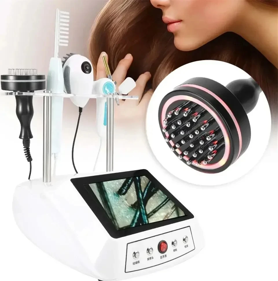 2024 Professional Hair Scalp Treatment Machine with Hair Follicle Detection Analysis Nano Sprayer Hair Regrowth Scalp Massager