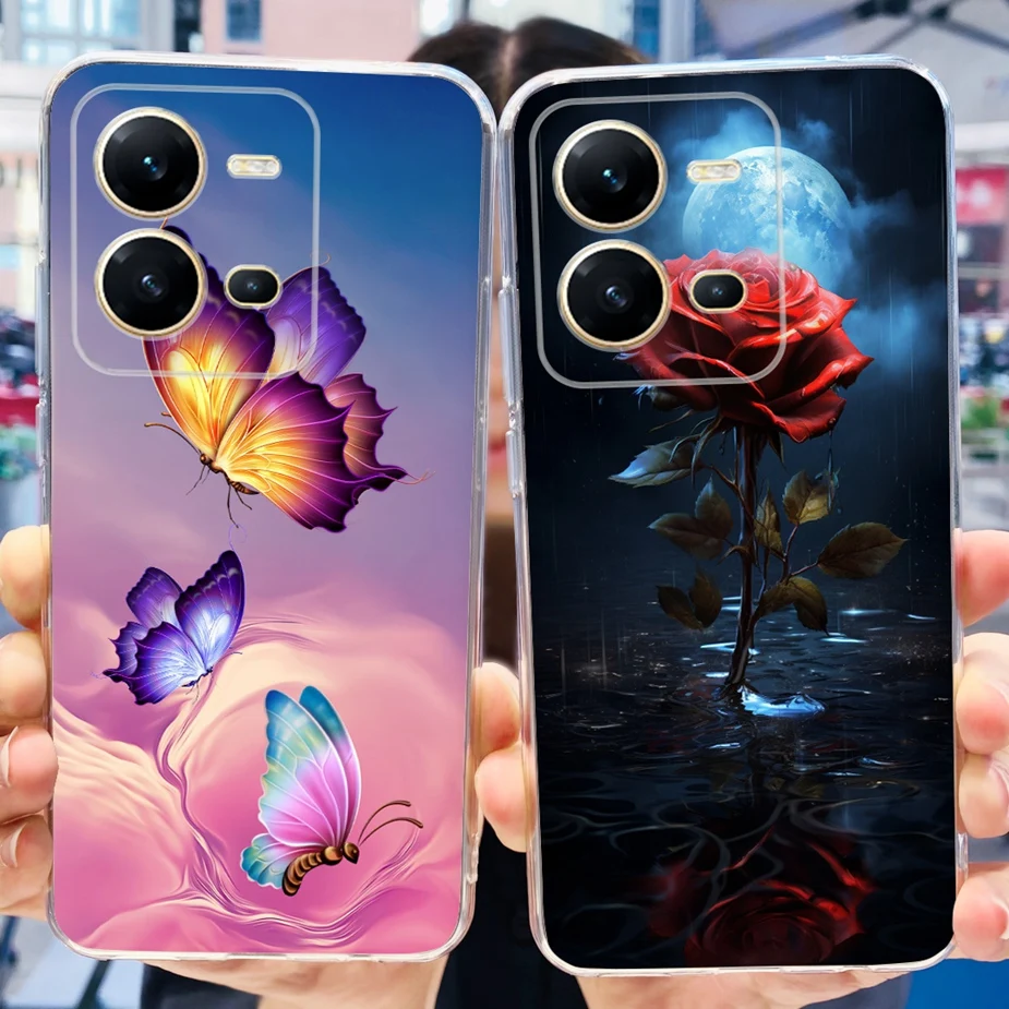 For Vivo V25 5G Case Vivo V25e V2201 V2202 Popular Luxuy Painted Cover Silicone Phone Case For Vivo V25 V25e VivoV25 Soft Fundas