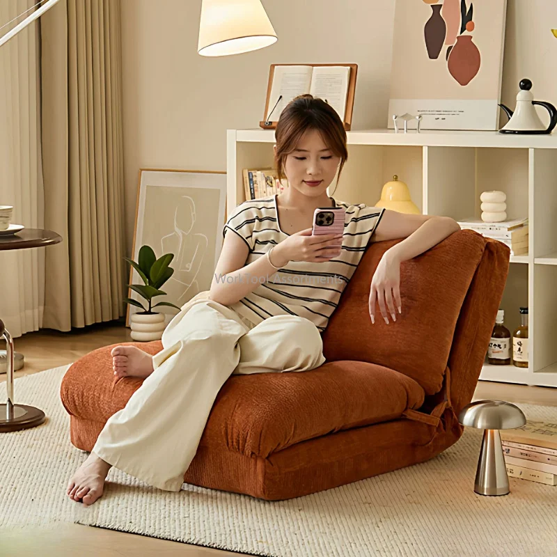 Foldable Lazy Floor Sofa Single Reclining Chair Backrest Sofa For Balcony Tatami Bay Window Living