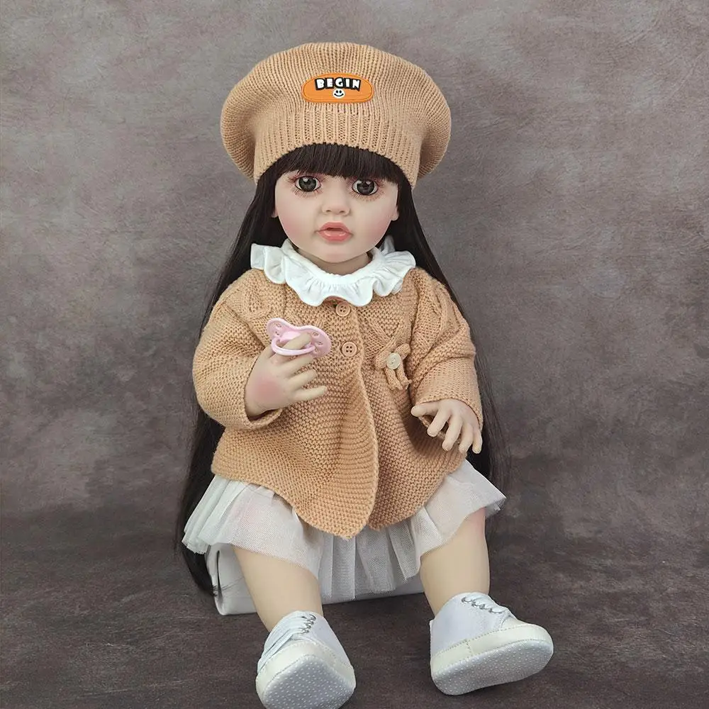 22-inch realistische herboren pop in chique gebreide outfit met baret - ideaal verjaardagscadeau en knuffelige metgezel