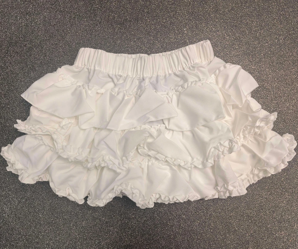 Damen Miniröcke mit Stufenvolants, Lolita-Stil, Eingebaute Shorts, Kawaii Sukapan Skort, Gothic Punk Coquette Y2K E-Girl Schwarzes Spitzenkleid – Detail 19