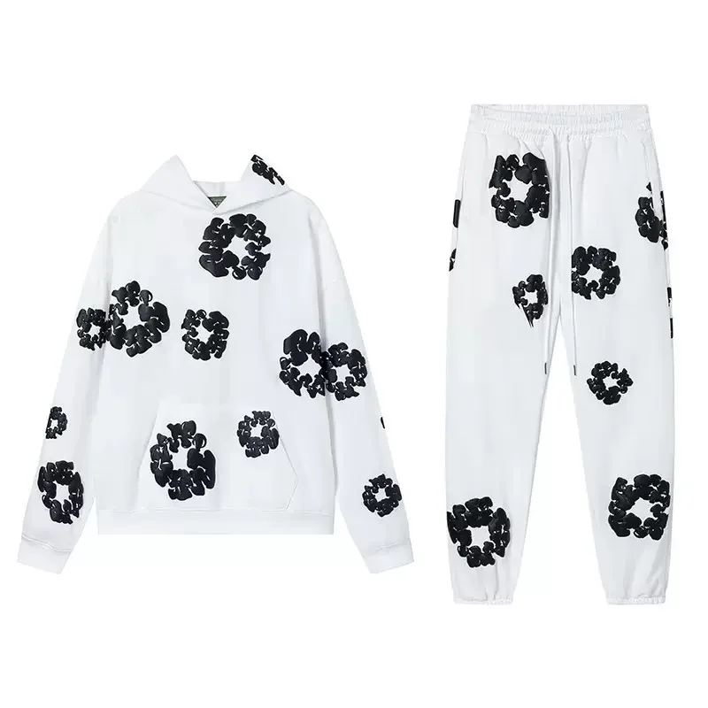 2026 Nieuw merk, hete verkoop, nieuwe mode hoodie met schuimprint, Europese en Amerikaanse mode heren sportpak, gelijkend pak voor koppels