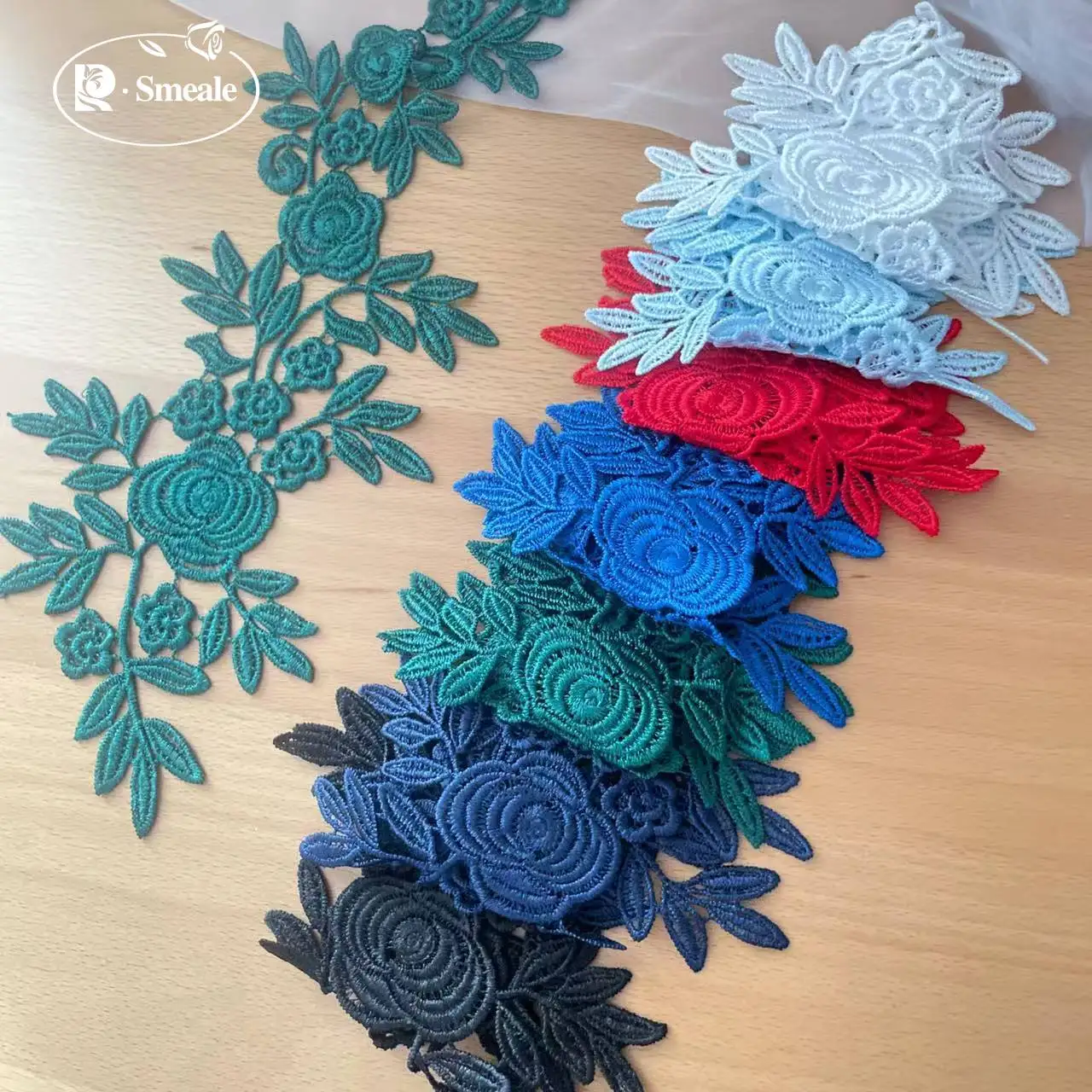 10 Stück = 5 Paare. Wasserlösliche Spitzenstickerei für Hochzeitskleider, Applikationen, handgefertigte DIY-Spitzenkleidung, Nähzubehör – Detail 6