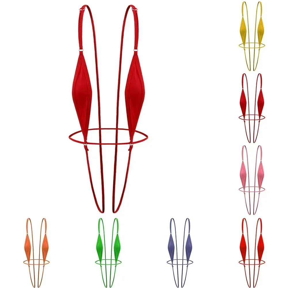 المرأة مثير الحرير الجليد الجوف خارج الملابس الداخلية عارية الذراعين ارتداءها الإناث ملابس سباحة مثيرة صغيرة الخامس سلسلة ثونغ حبال المثيرة ملابس السباحة