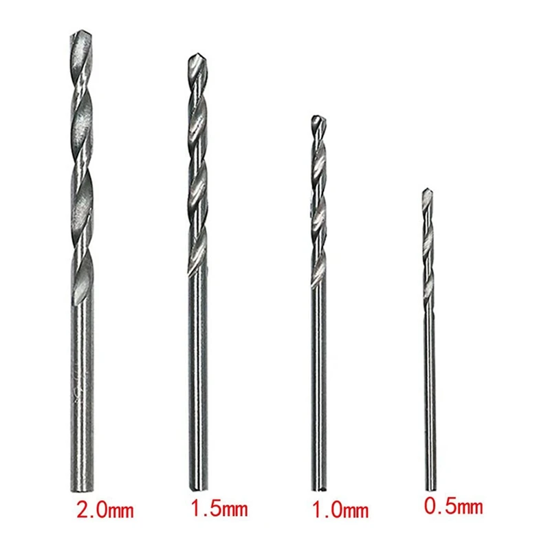 Juego de brocas helicoidales de titanio de 40 piezas, brocas métricas de cobalto de 0,5 Mm-2,0 Mm para Metal, juegos de brocas pequeñas de acero