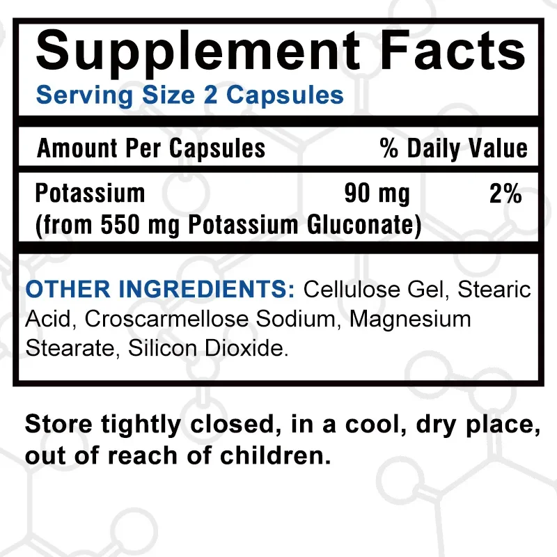 Potassium Gluconate Supplement - Supports Adult Muscle and Nerve Health 120 Tablets