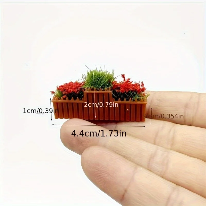 2pcs Random Color Miniature Flower Bed Model with Mixed Colors,No Power Needed for DIY Home Decor, Photography Backdrops