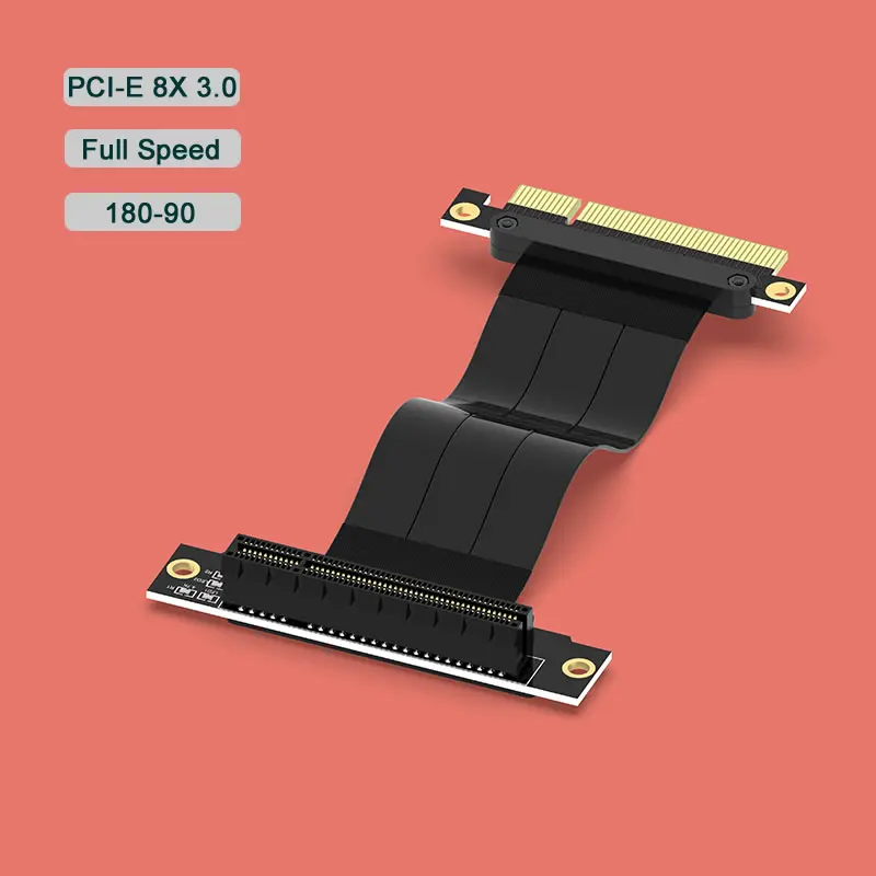 PCI Express PCI-E 8X Adapter Riser Card 90 Degree Converter Card for Server Chassis Computer PCI-E 3.0 X8 TO X8 1X Riser 180-90