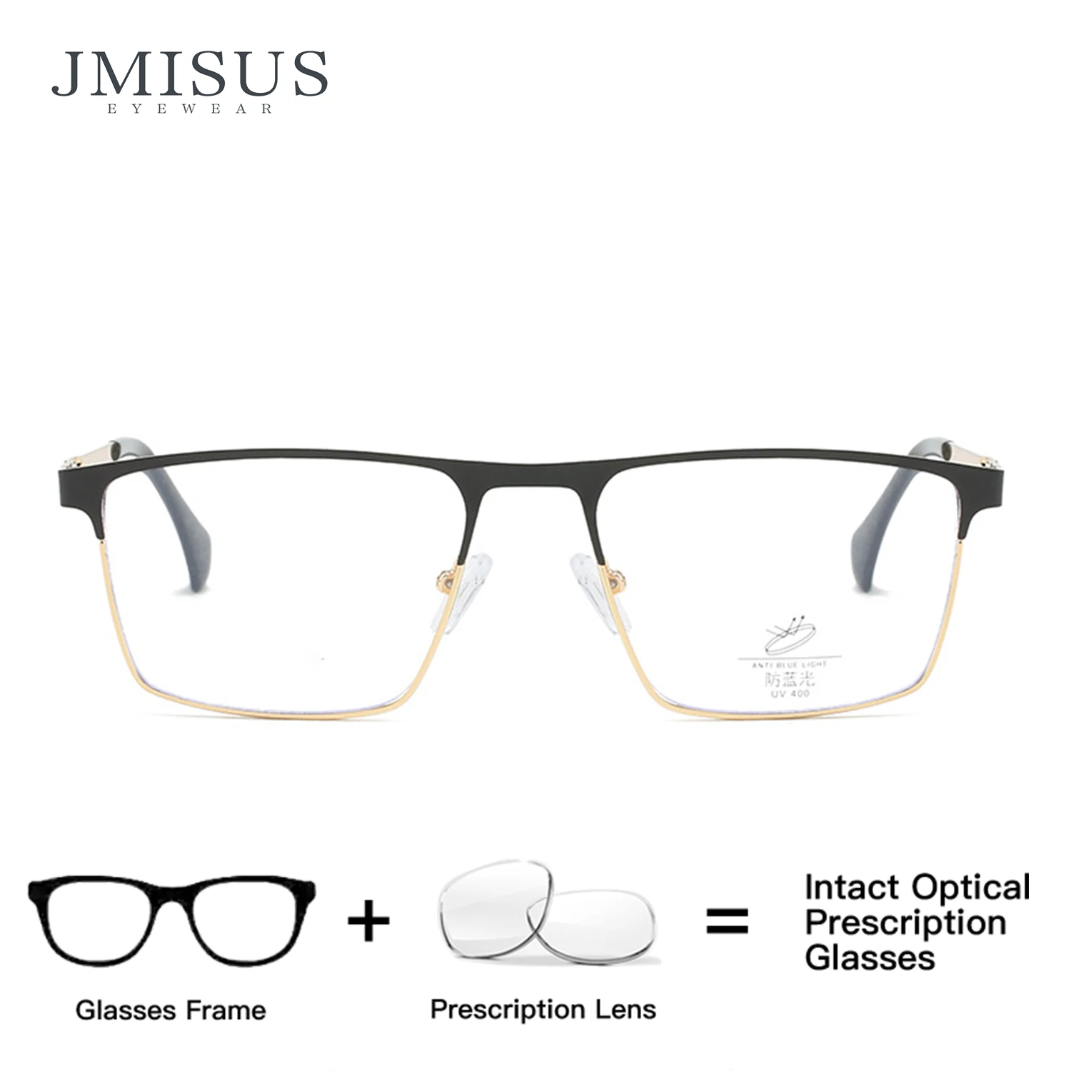 

JMISUS Square Prescription Glasses Fashion Myopia Eyewear High-quality Metal Optical Eyeglasses for Man﻿