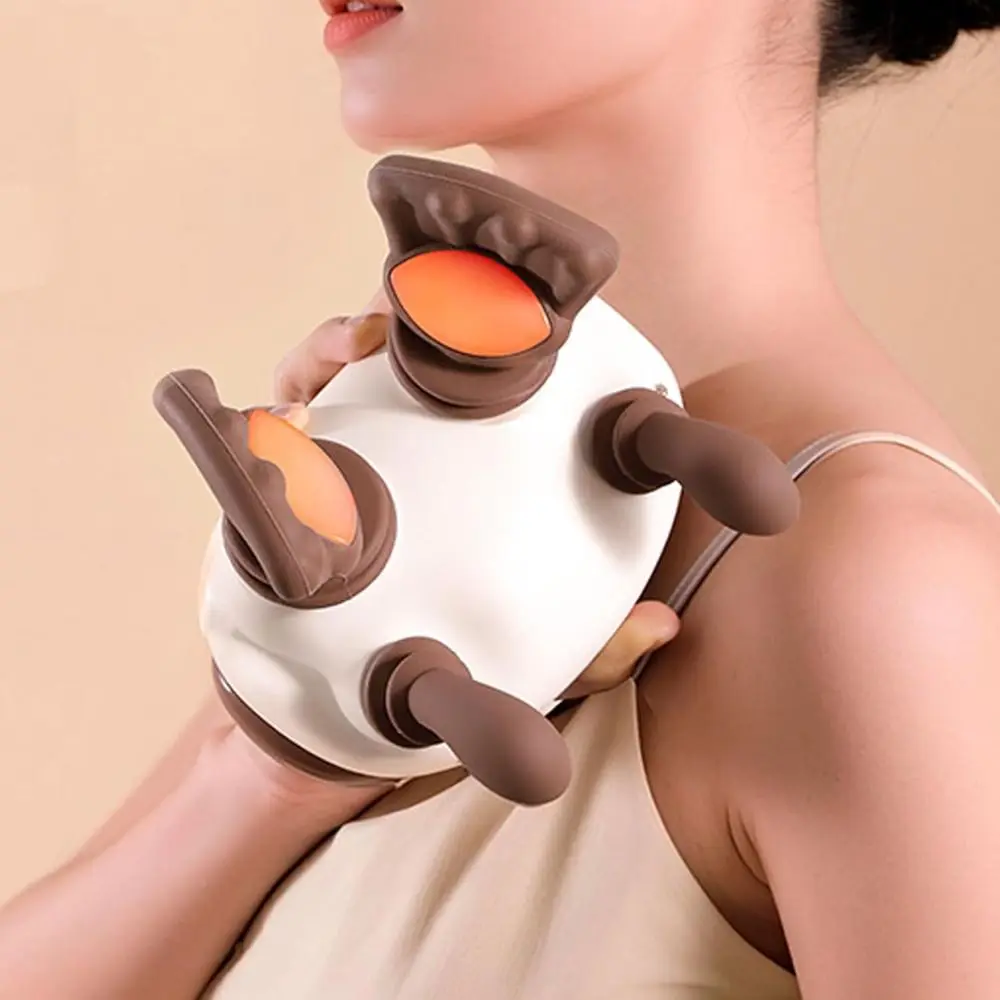Deep Tissue Neck Massager Pillow Heated Cordless Electric Kneading Massage Pillow Long Lasting with 3-Speed Adjustment