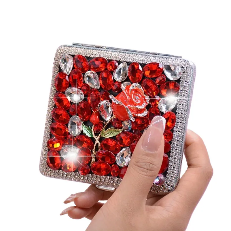

Bling Cigarette Case Metal Luxury Rhinestone Large 20 Capacity Cigarette Holder Sturdy Double Side Clip Credit Card Pocket Box