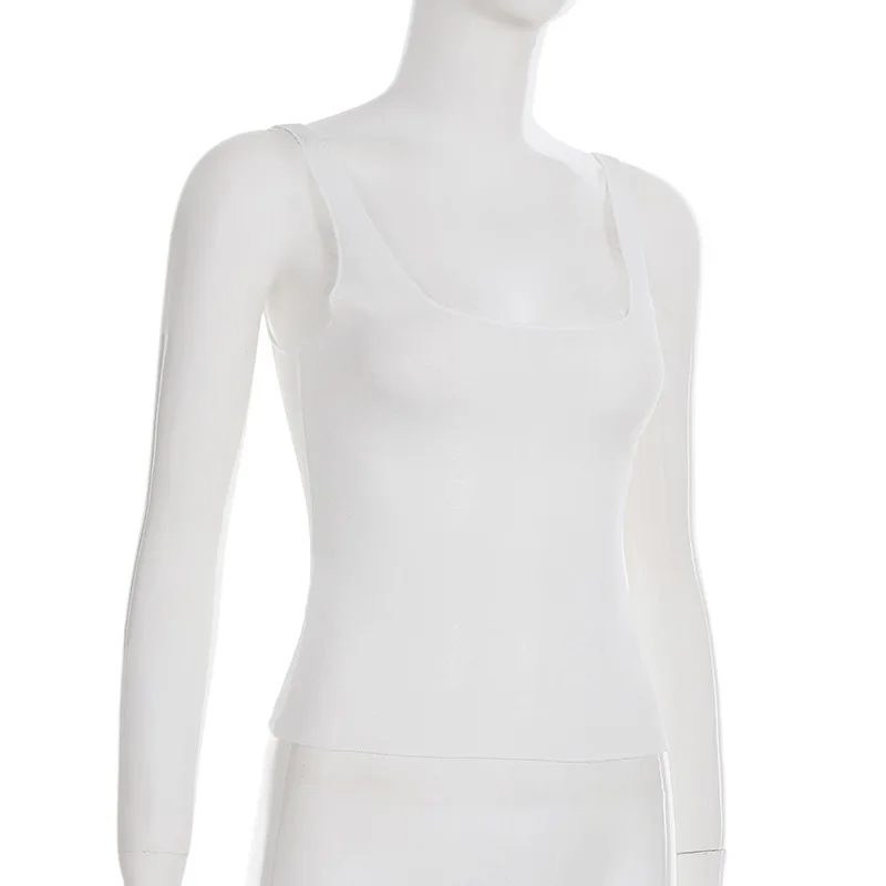 Transparent Mesh Tank Top Frauen Edgy Kleidung Y2k Zubehör Einfarbig Crop Top Ärmel Camison Verano Slim Fit Ropa Mujer – Detail 14