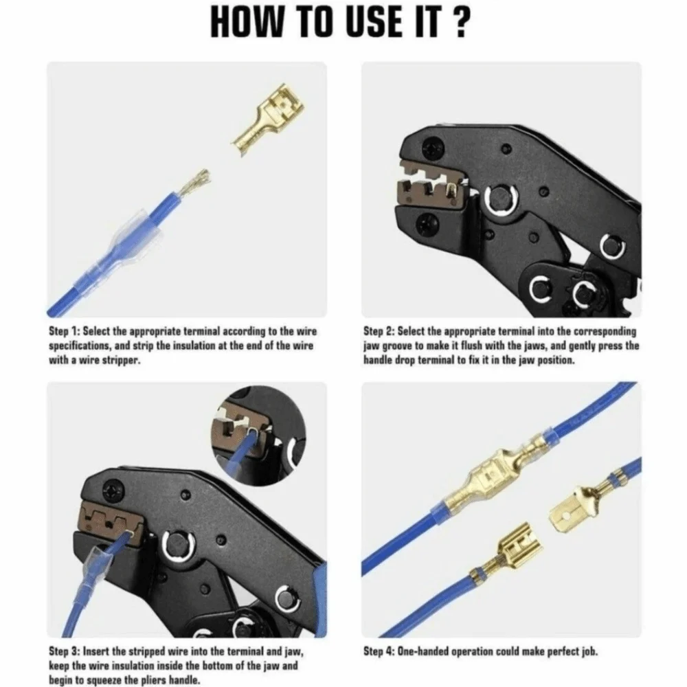 

1000/1050 pcs Electrical Wire Connectors Electrical Crimp Terminals Wire Wrap Connector Terminals Termin Spade Connectors
