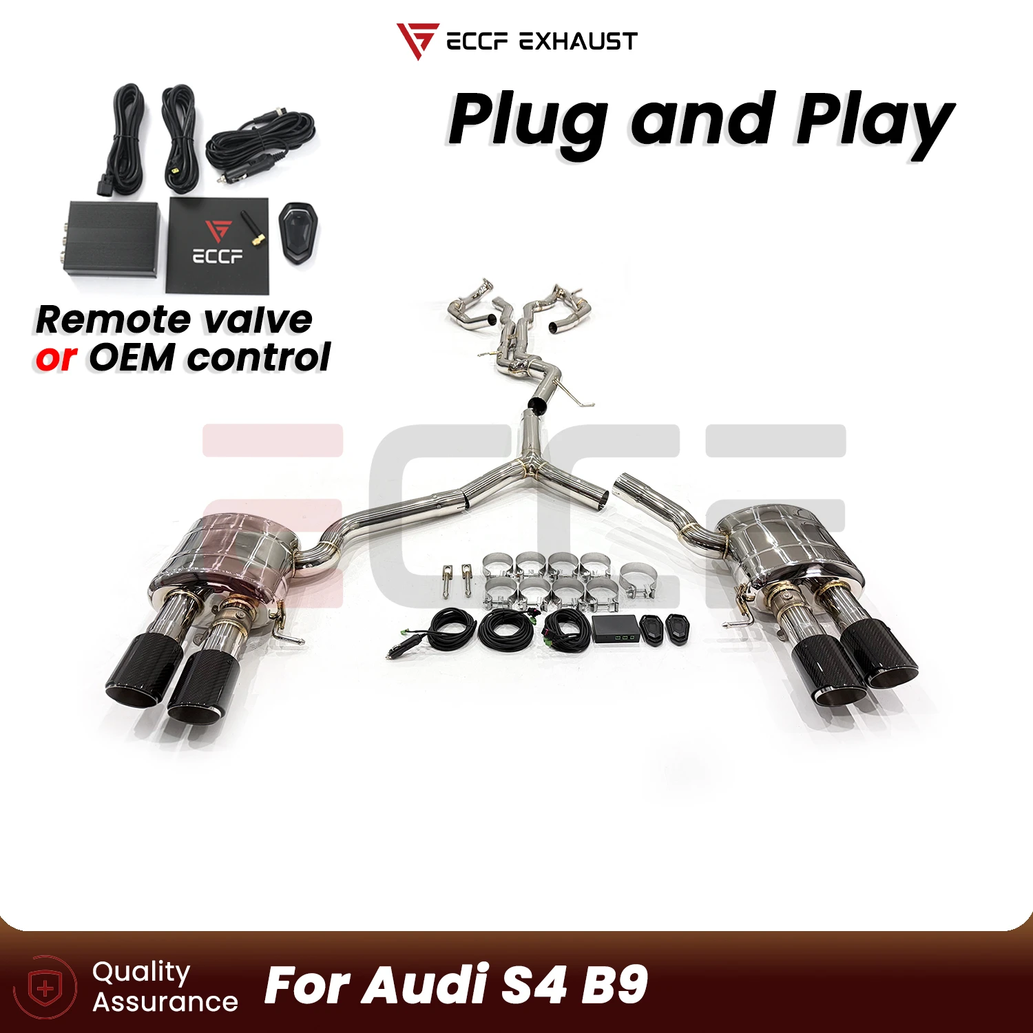 

ECCF FOR Audi S4 B9 Single pipe design T304 Stainless Steel Exhaust With Front pipe Aggressive Sound Performance Upgrade