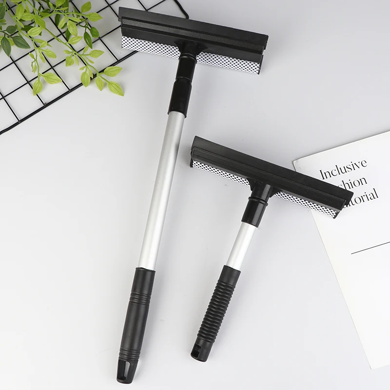 1PC Squeegee Car Window Cleaner With Retractable Pole – Glass Cleaning Brush And Window Wiper Tool