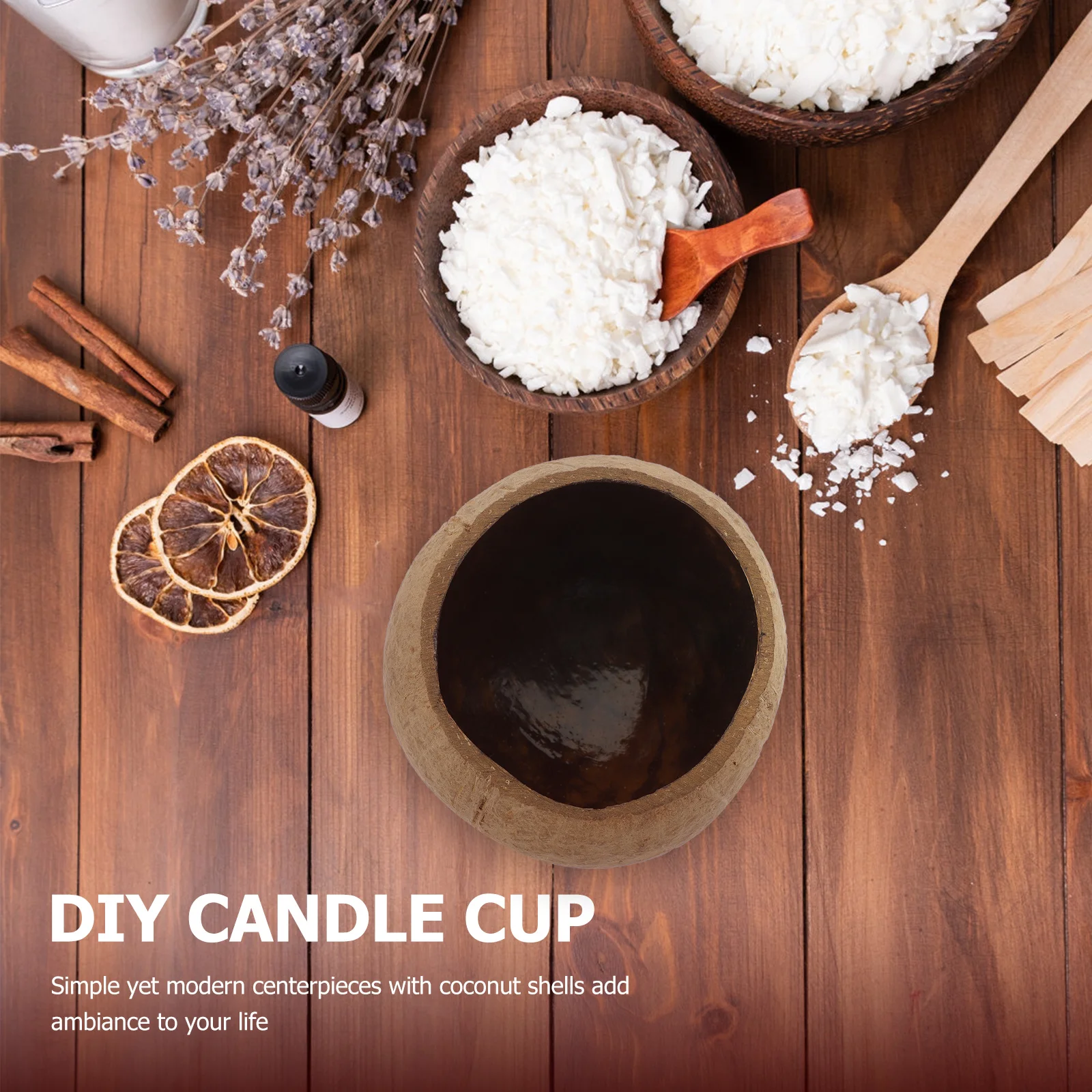 حامل قشرة جوز الهند المزخرف، كوب شمع معطر، أوعية تخزين لتزيين غرفة النوم والشاطئ #5