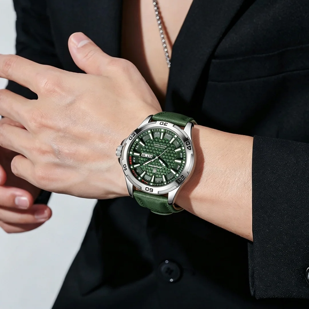 PAAZOMU Luxury Brand Men Watches Fashion Quartz Male Leather Strap Casual Sport Waterproof Date Clock Best Gift Choice Reloj+Box
