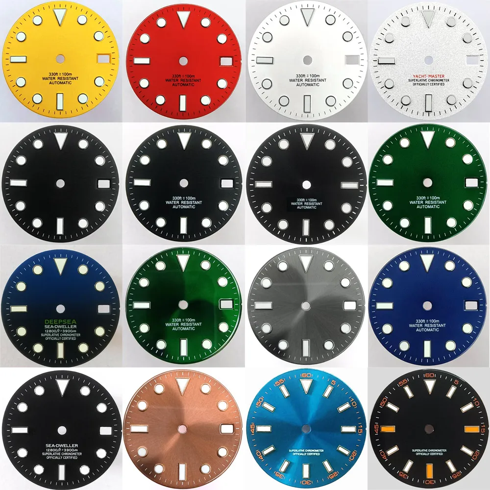 

28.5mm dial with calendar window suitable for NH-35 movement luminous dial can support DIY dial customization name/logo